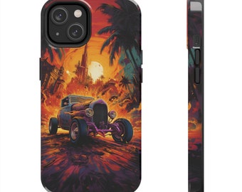 Vintage surreal hotrod painting Tough Phone Case | custom Phone Cover | Protective Phone case | iPhone | Pixel | Samsung