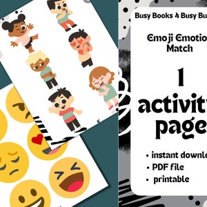Toddler Busy Book, Emotions Workbook Pages, Learning Binder, Activity Worksheets, Educational Game, Quiet Book, Preschool Curriculum