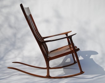Rocking Chair - Solid Walnut wood - Handcrafted Comfort - Inspired by Sam Maloof