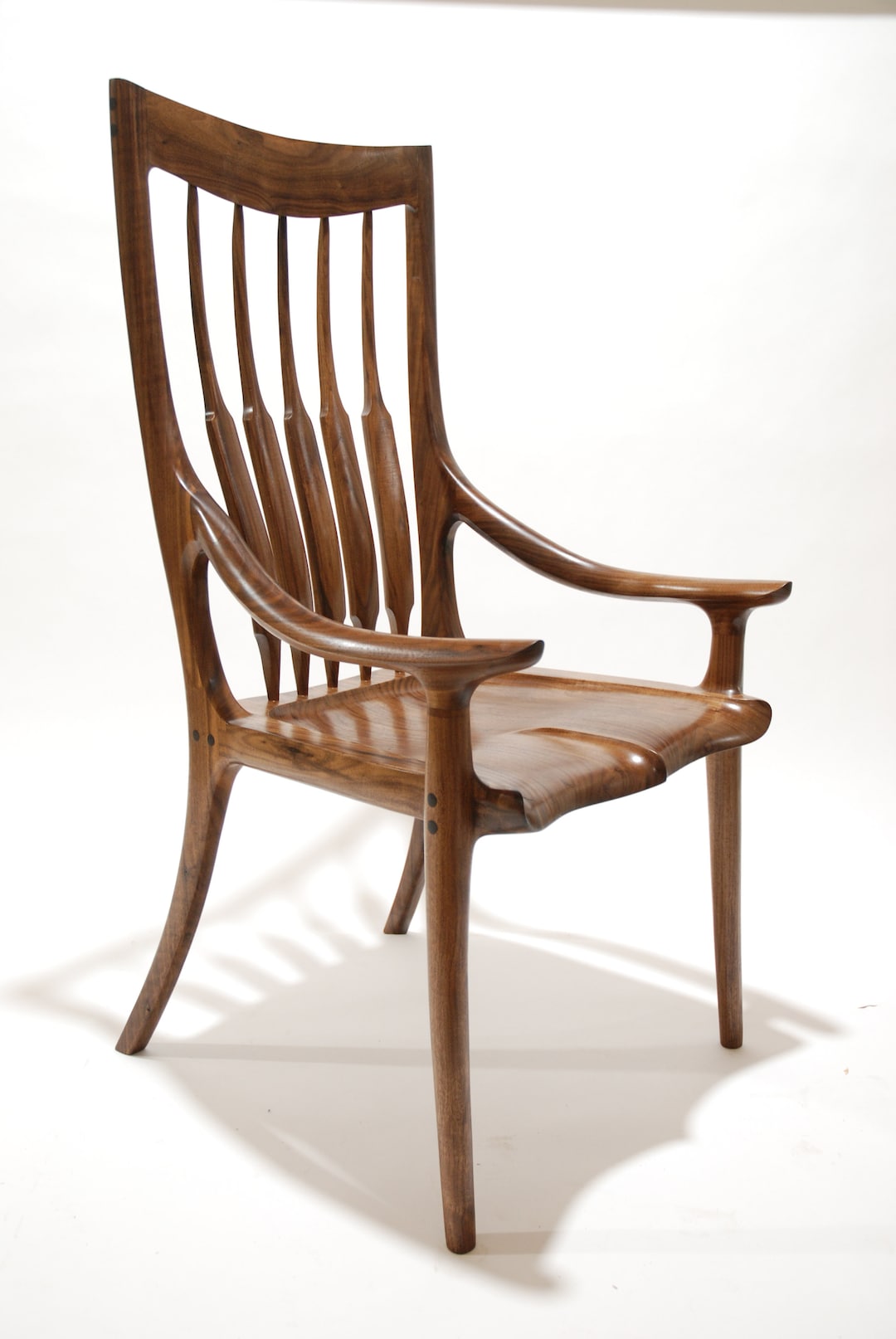Rocking Chair Maloof Dining Chair 1990s Artisan-Made Spindle Back