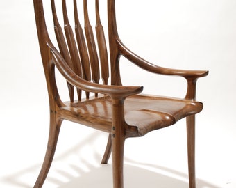 High– Back Dining Chair inspired by Sam Maloof /  walnut  wood /  handcrafted