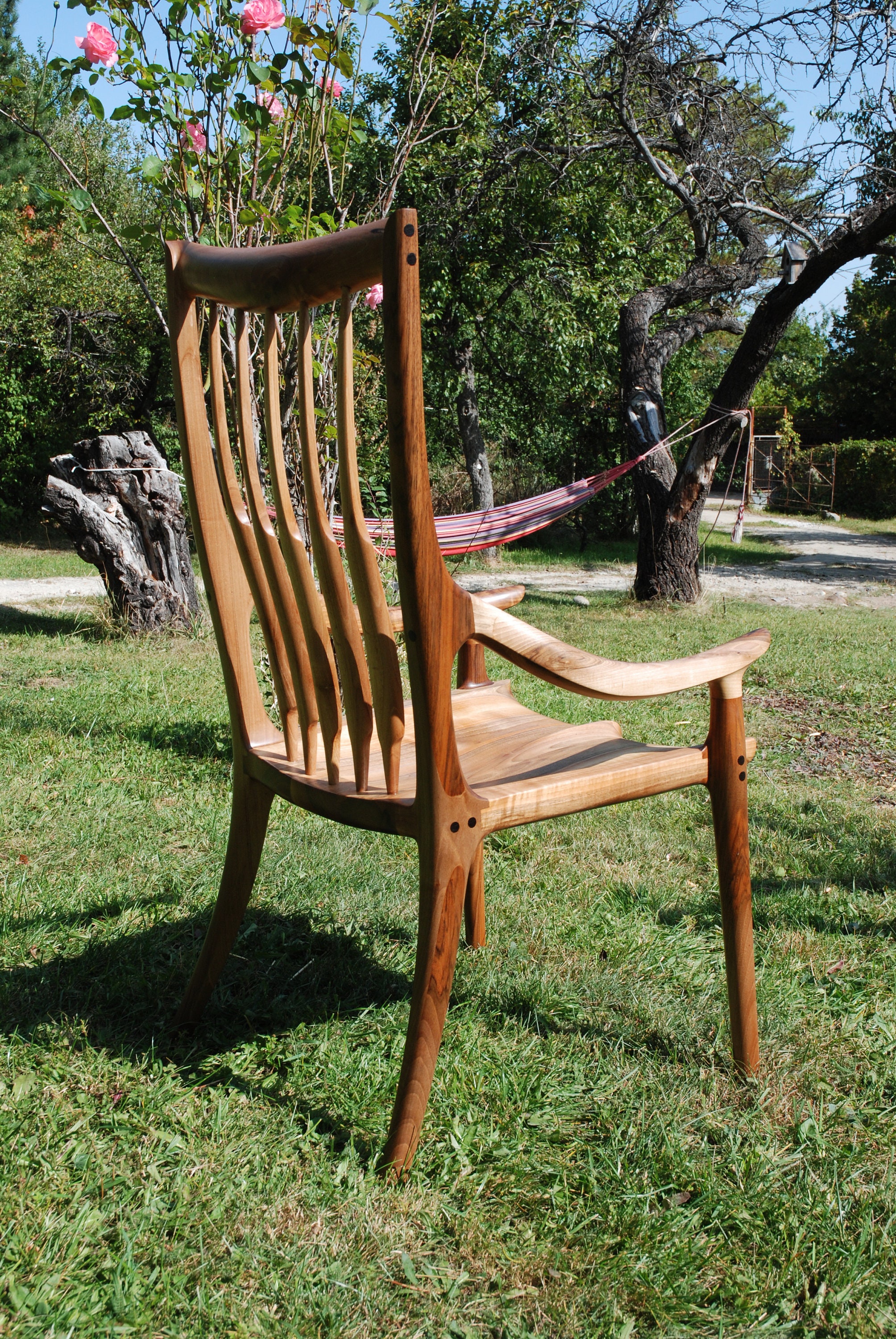 High Back Dining Chair inspired by Sam Maloof / walnut wood Etsy