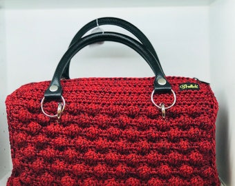 Beautiful red handmade crochet handbag! Stunning!