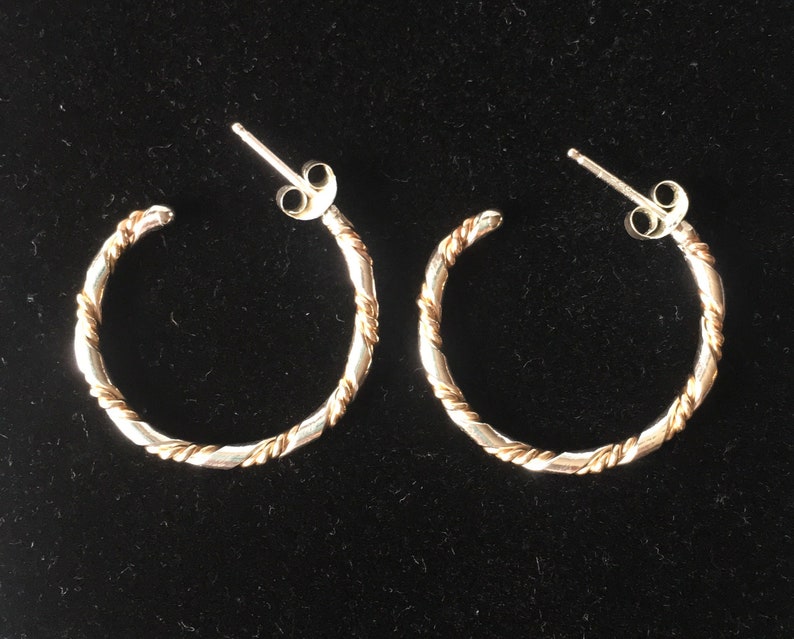 Sterling Silver and 14k Goldfilled Twist Hoops - Etsy
