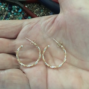 Sterling silver and 14k goldfilled twist hoops