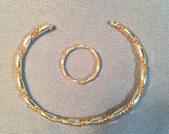 Mixed metal bracelet and ring set