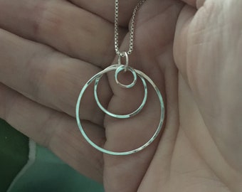 Circles pendant necklace sterling silver