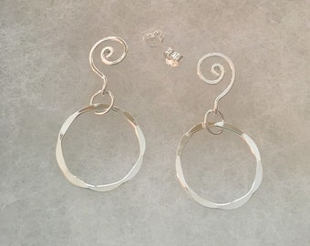 Silver hoops on posts