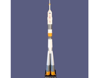 Soyuz FG Display Rocket Model | 1:144 Scale | 13.5&quot; (343mm) Spacecraft Replica | Perfect Gift for Space Enthusiasts