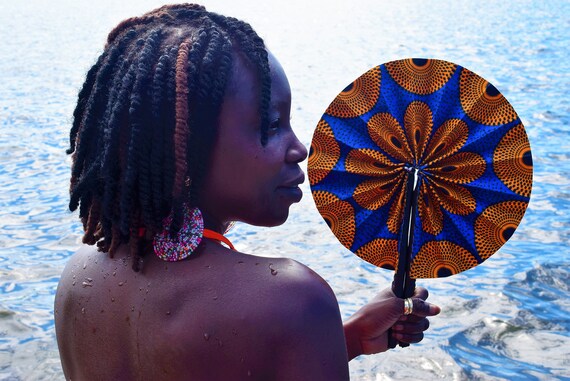 african print hand fan