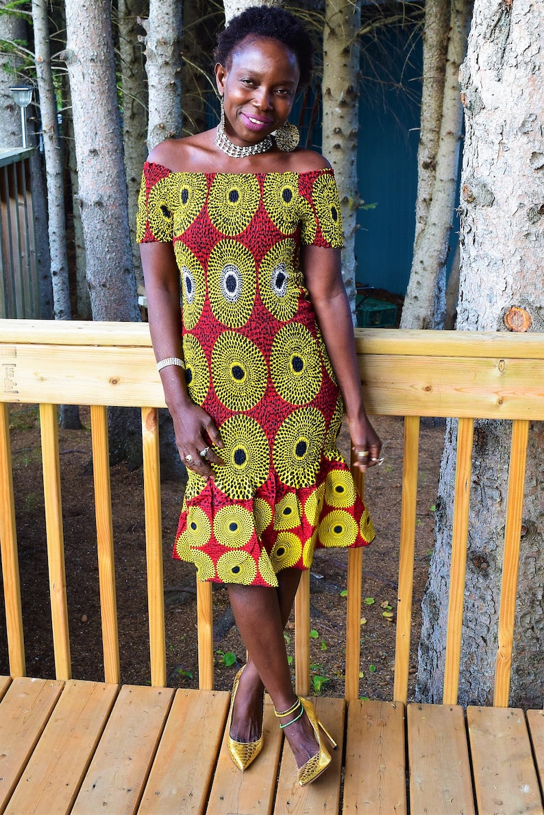 African Print Dress Ladies Dresses Elastic Stretchy Ankara Etsy UK