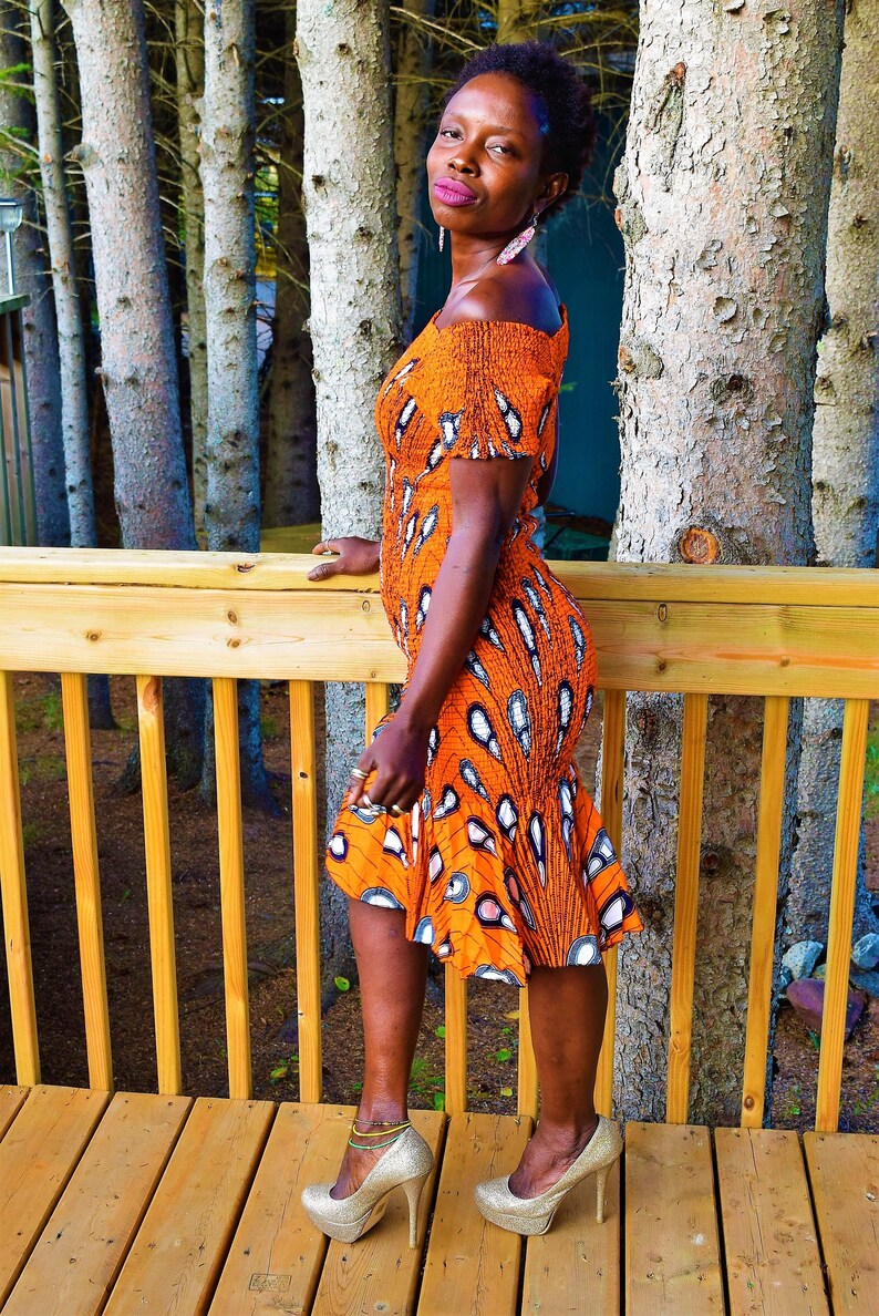 African Print Dress Ladies Dresses Elastic Stretchy Ankara Etsy UK