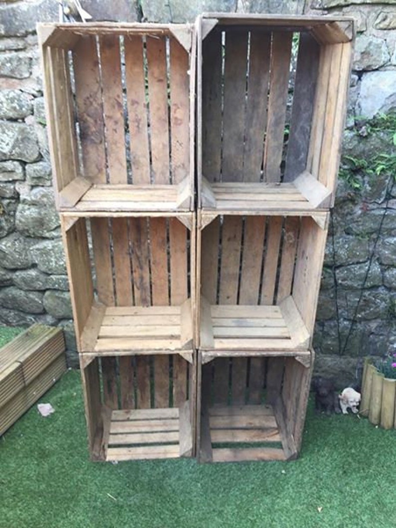 Beautiful Wooden Crates Storage Box Fruit Crates Box Shabby Etsy