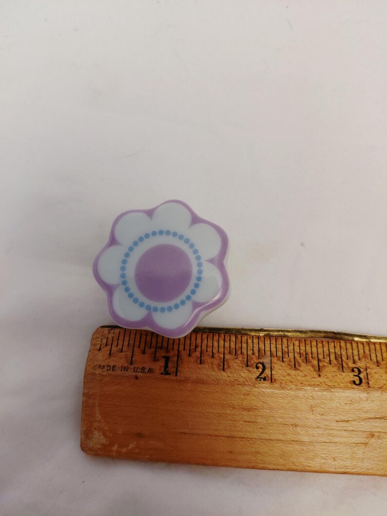Ceramic Drawer Pulls Knobs Whimsical Flower Butterfly Project Home Improvement Pink Purple Green Yellow image 9