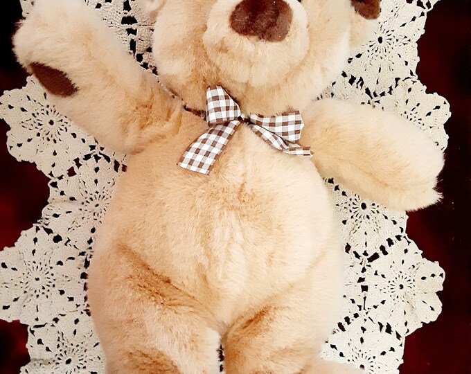 Vintage Gund Brown Teddy Bear Pookey Bow Plush Stuffed Animal 1993 ...