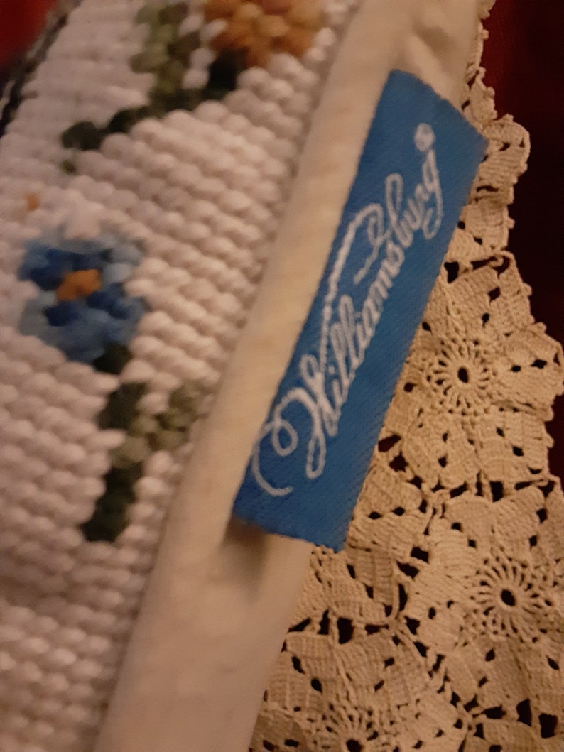 Williamsburg Needlepoint Pillow Floral Butterfly Decorative Etsy