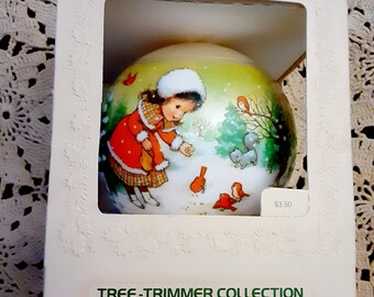 Vintage Hallmark Tree Trimmer Collection Granddaughter 1979 Satin Ball New Old Stock