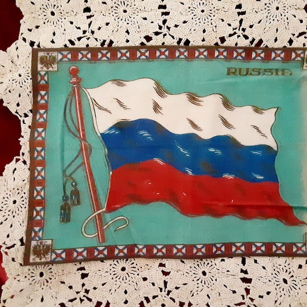 Tobacco Cigar Russia Flag Felt Antique Collectable