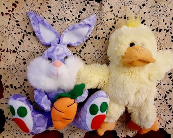 vintage Easter Bunny Duck Plush