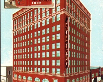 Des Moines Iowa IA Savery Hotel Postcard