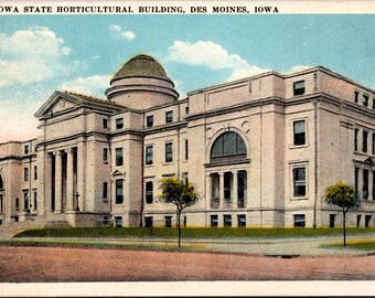 Des Moines Iowa IA State Horticultural Building Vintage Postcard