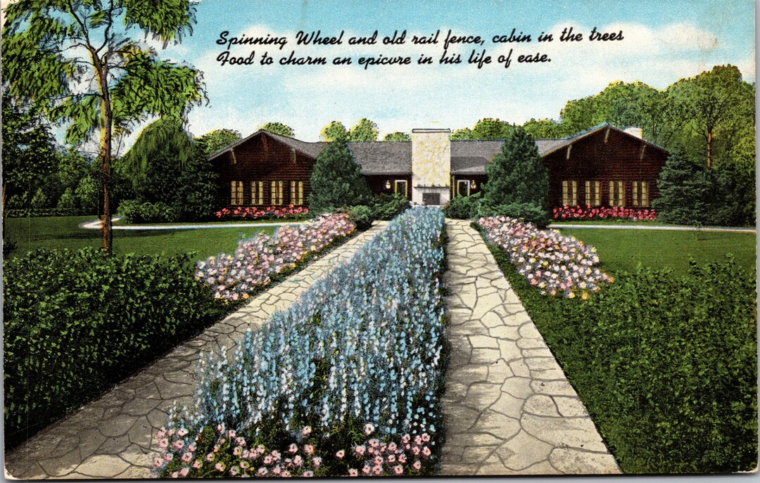 Hinsdale Illinois IL Old Spinning Wheel Tea Room Postcard Etsy