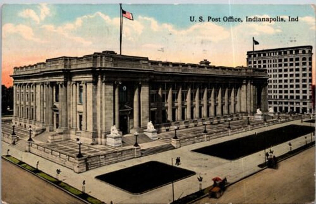 1914 Post Office Indianapolis Indiana IN Vintage Postcard L1 Etsy
