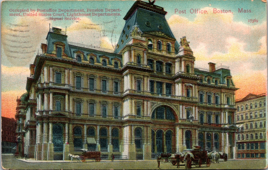 Boston Massachusetts MA Post Office Vintage Postcard Etsy