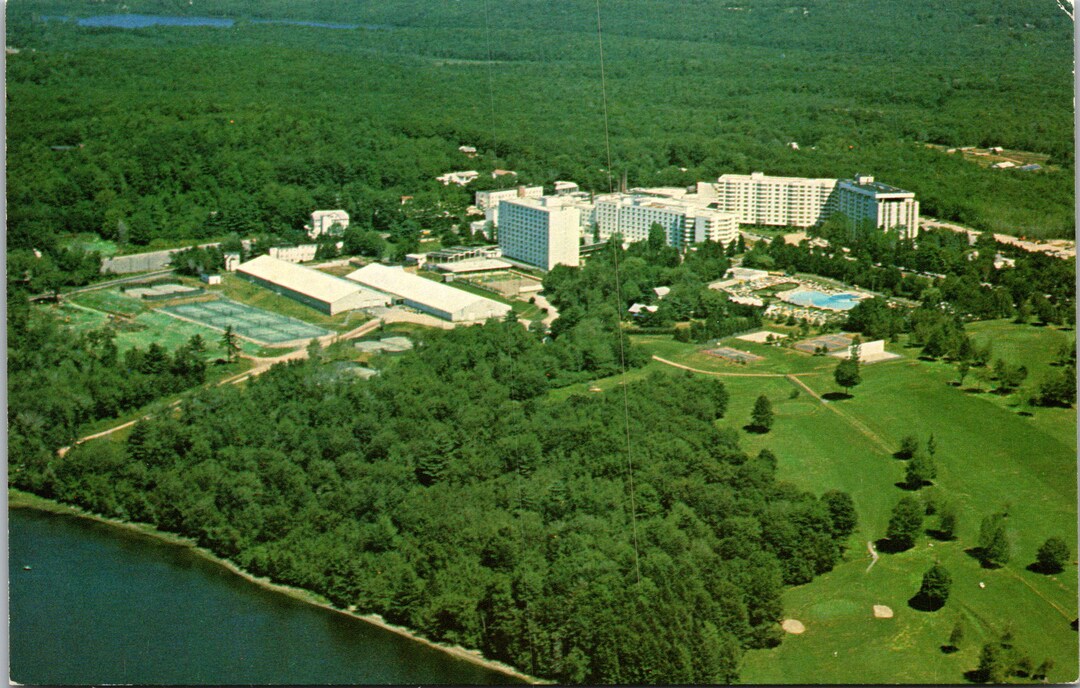 Kiamesha Lake New York NY Aerial View of Concord Resort Hotel Postcard