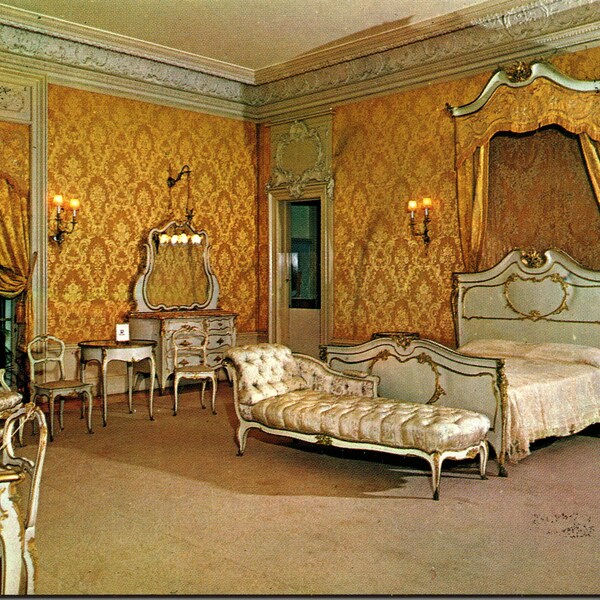 Palm Beach Florida FL Henry Morrison Flagler Museum Whitehall Flagler Bedroom Postcard