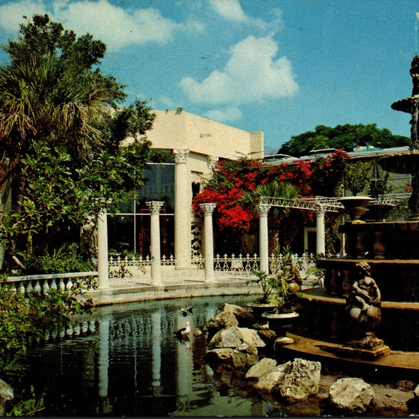 Clearwater Florida FL Kapok Tree Inn Fountain Postcard