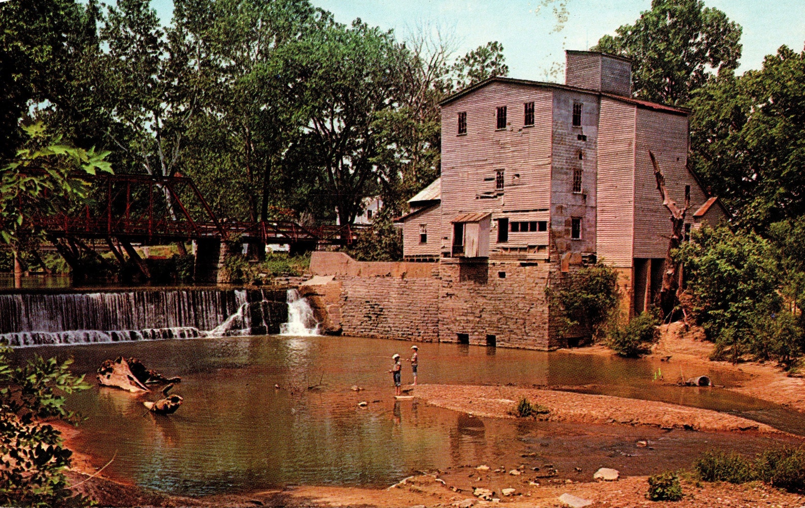 Old Appleton Missouri MO Old Dam & Watermill Postcard Etsy