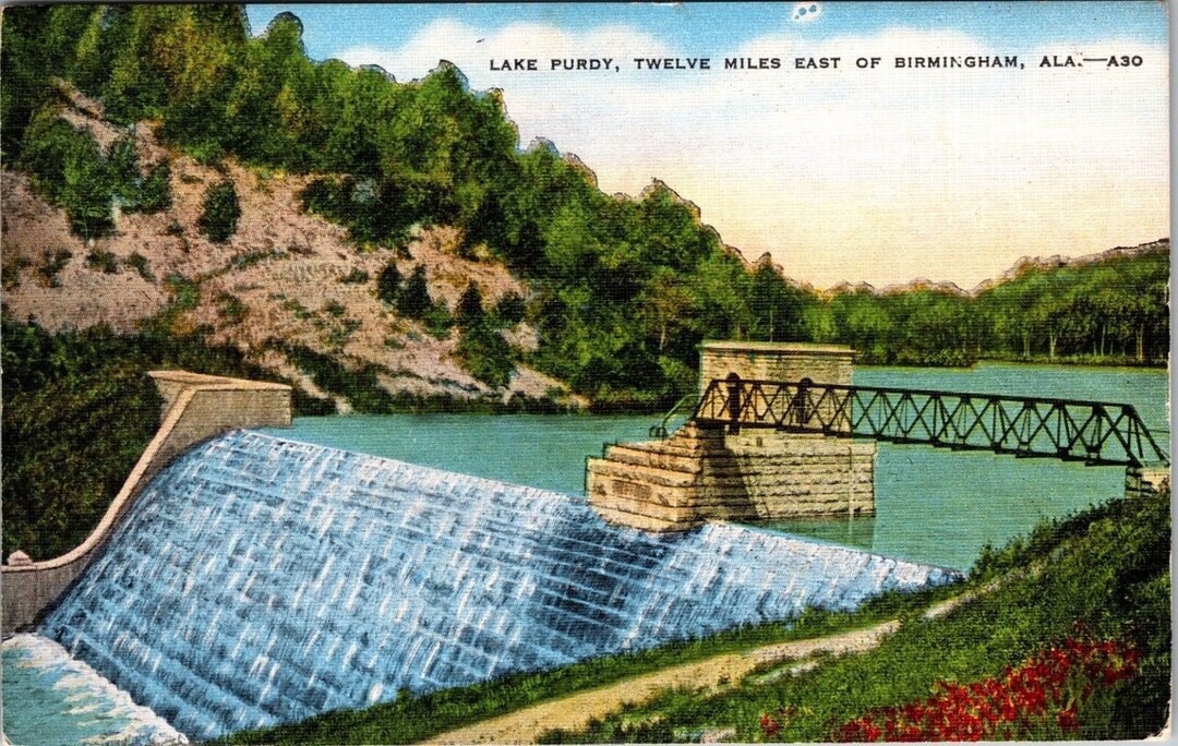 Birmingham Alabama AL Lake Purdy Vintage Postcard Etsy