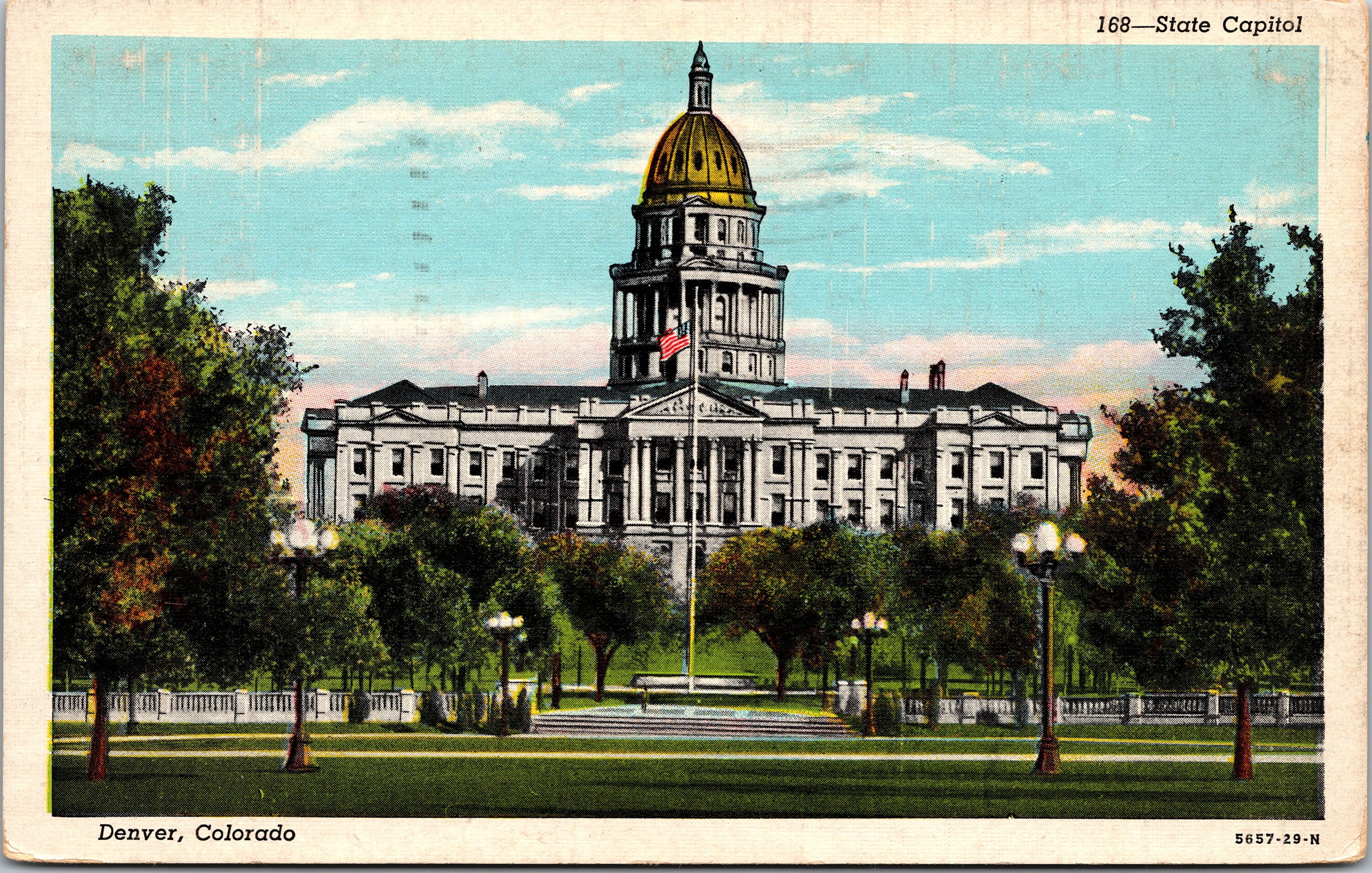 Denver Colorado State Capitol Building Vintage Postal Etsy España