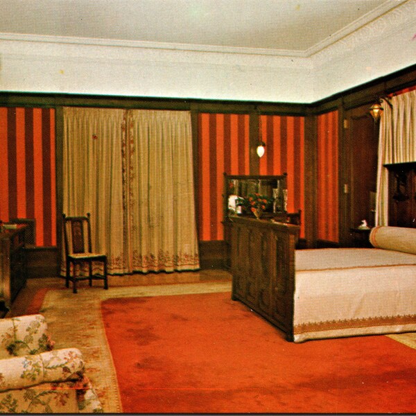 Palm Beach Florida FL Henry Morrison Flagler Museum Whitehall Modern English Bedroom Postcard