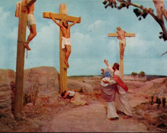 Silver Springs Florida FL Prince Of Peace Memorial Crucifixion Postcard