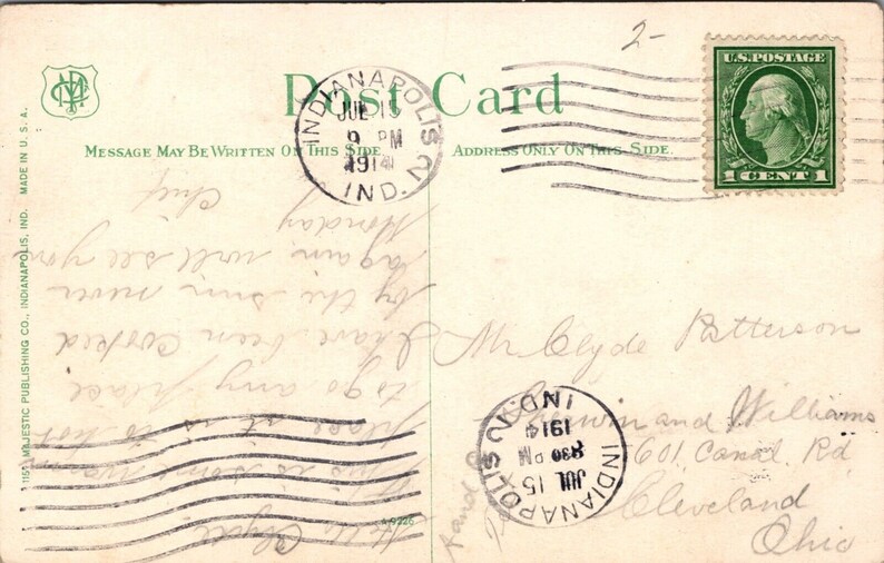 1914 Post Office Indianapolis Indiana IN Vintage Postcard L1 Etsy