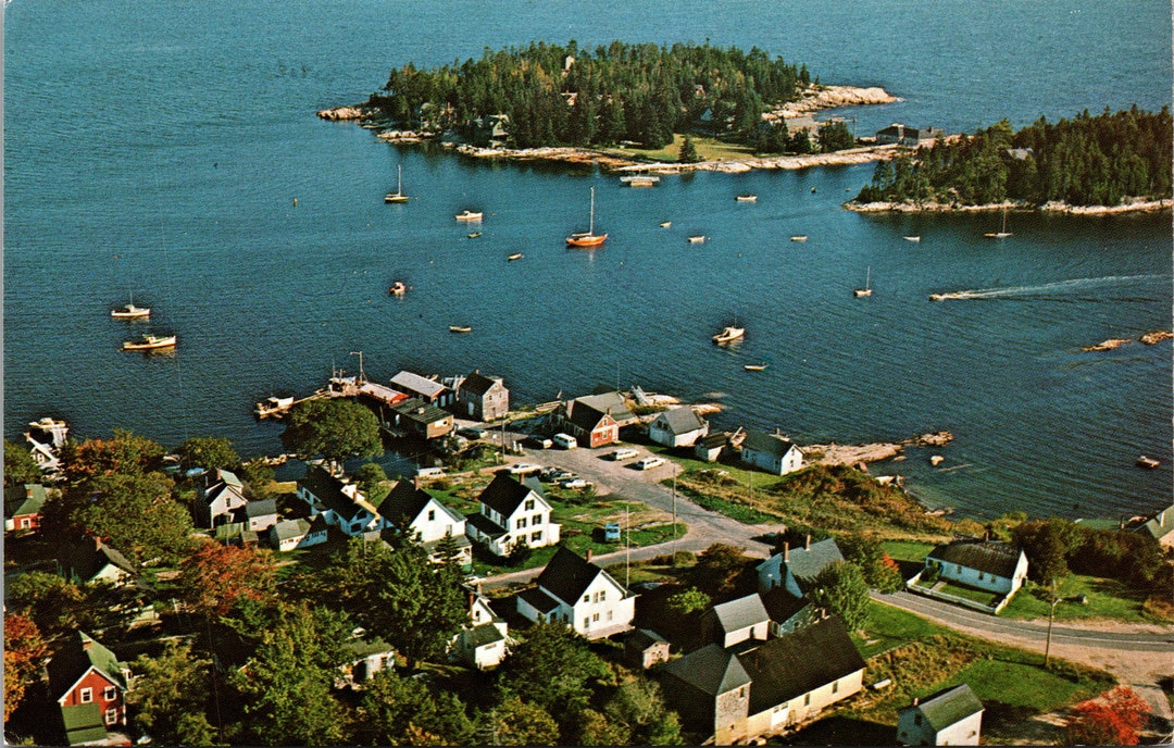 Five Islands Maine ME Aerial View of Summer Resort & Fishing Village