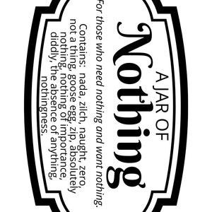 Instant DIGITAL Download for A Jar of Nothing - Etsy