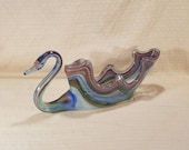 Murano Glass Swan MCM Large Hand Blown Art Glass Fruit Bowl, 1960 39 s Table Centerpiece