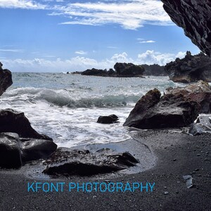 Maui Black Sand Beach, Wall art, Digital Print, Hawaii