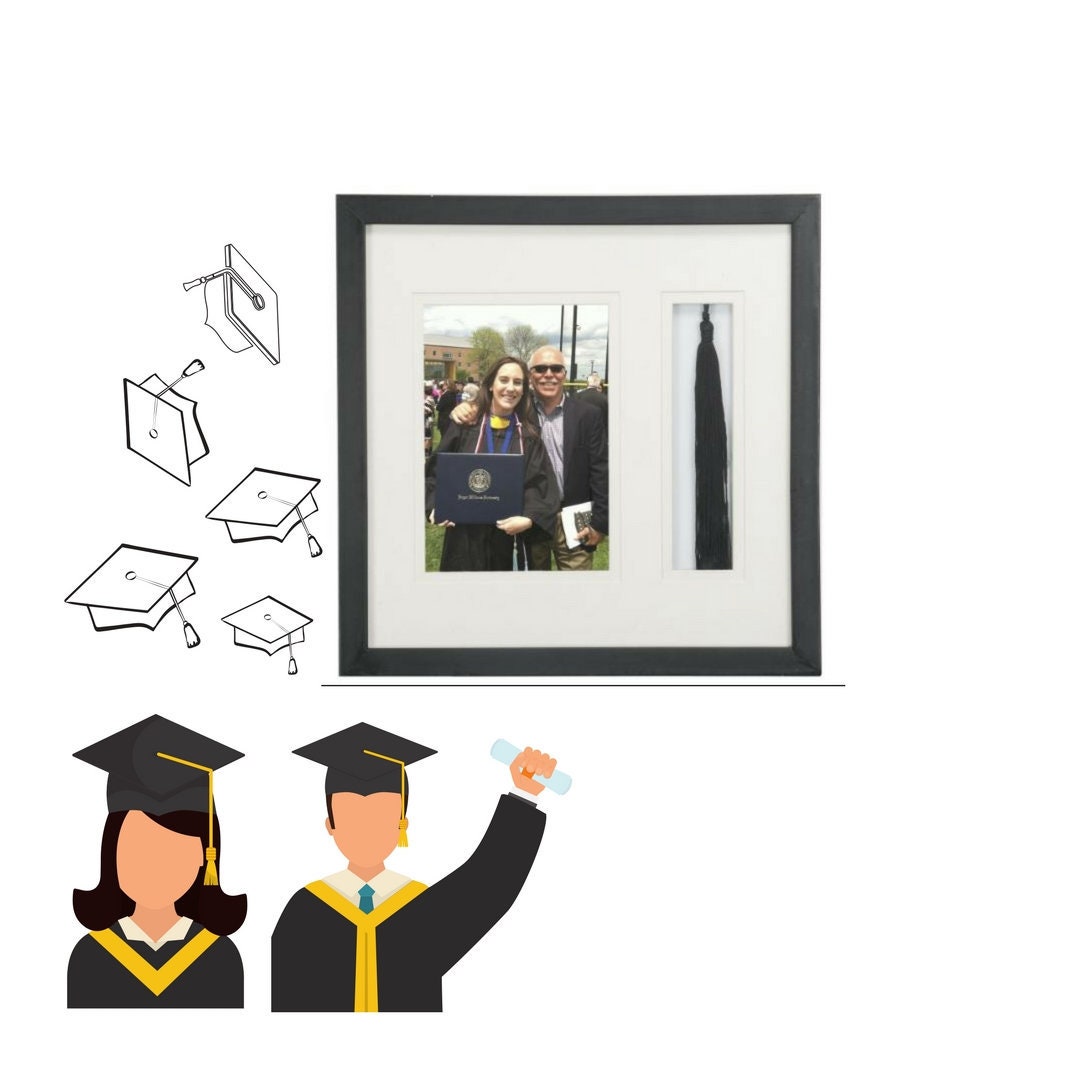 Graduation Picture Frame Tassel Holder Black