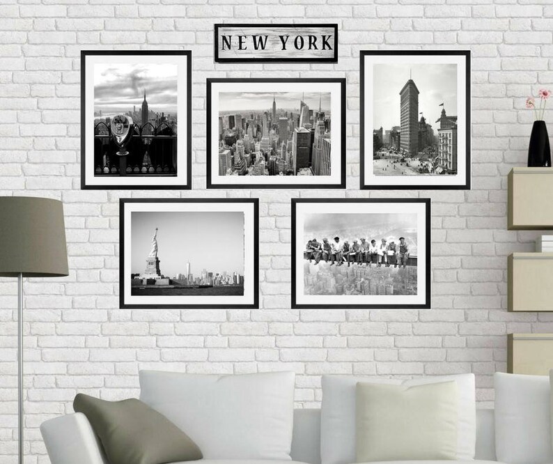 New York Wall Art Framed Black And White New York City Etsy