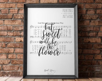 Downloadable Prints | God Moves in a Mysterious Way Hymn Sheet Music | Hymn Sheet Music | Christian Art | Printable | Instant Artwork