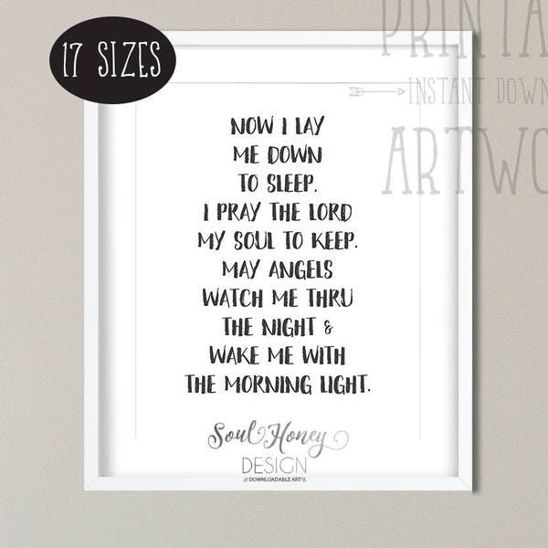 Now I Lay Me Down to Sleep Printable Etsy