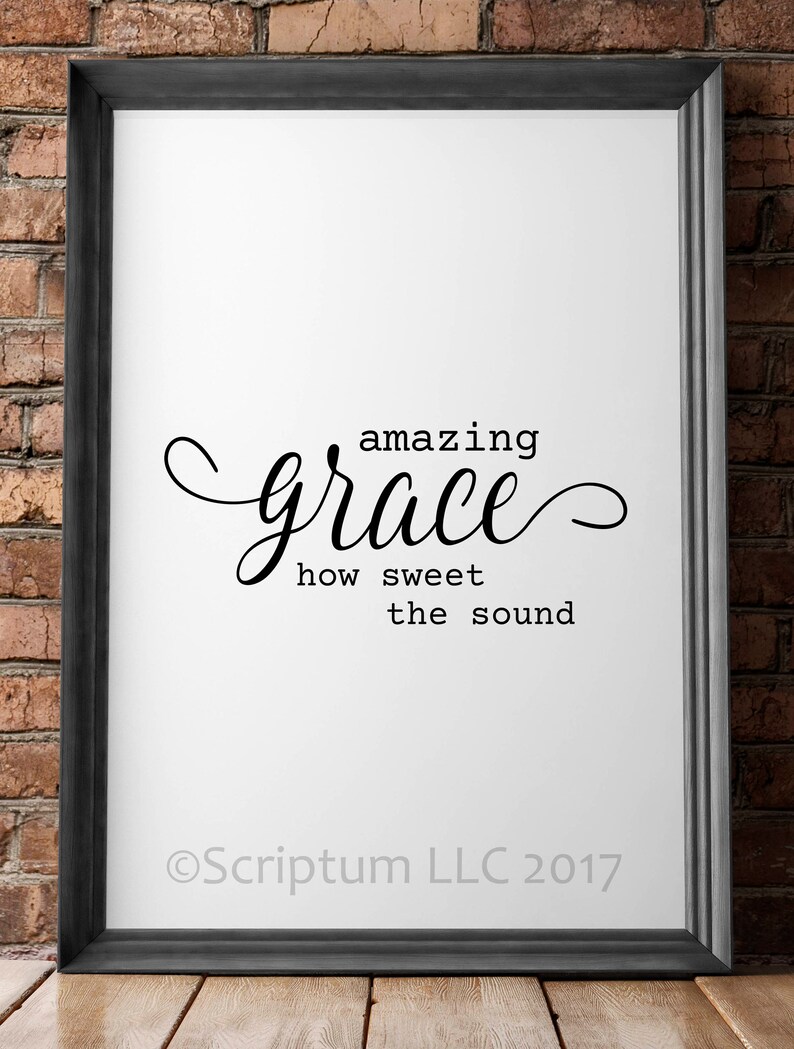 Downloadable Prints Amazing Grace How Sweet the Sound Hymn Etsy