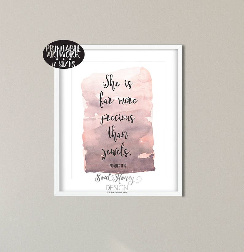 She Is More Precious Than Jewels Proverbs 31 Nursery Etsy