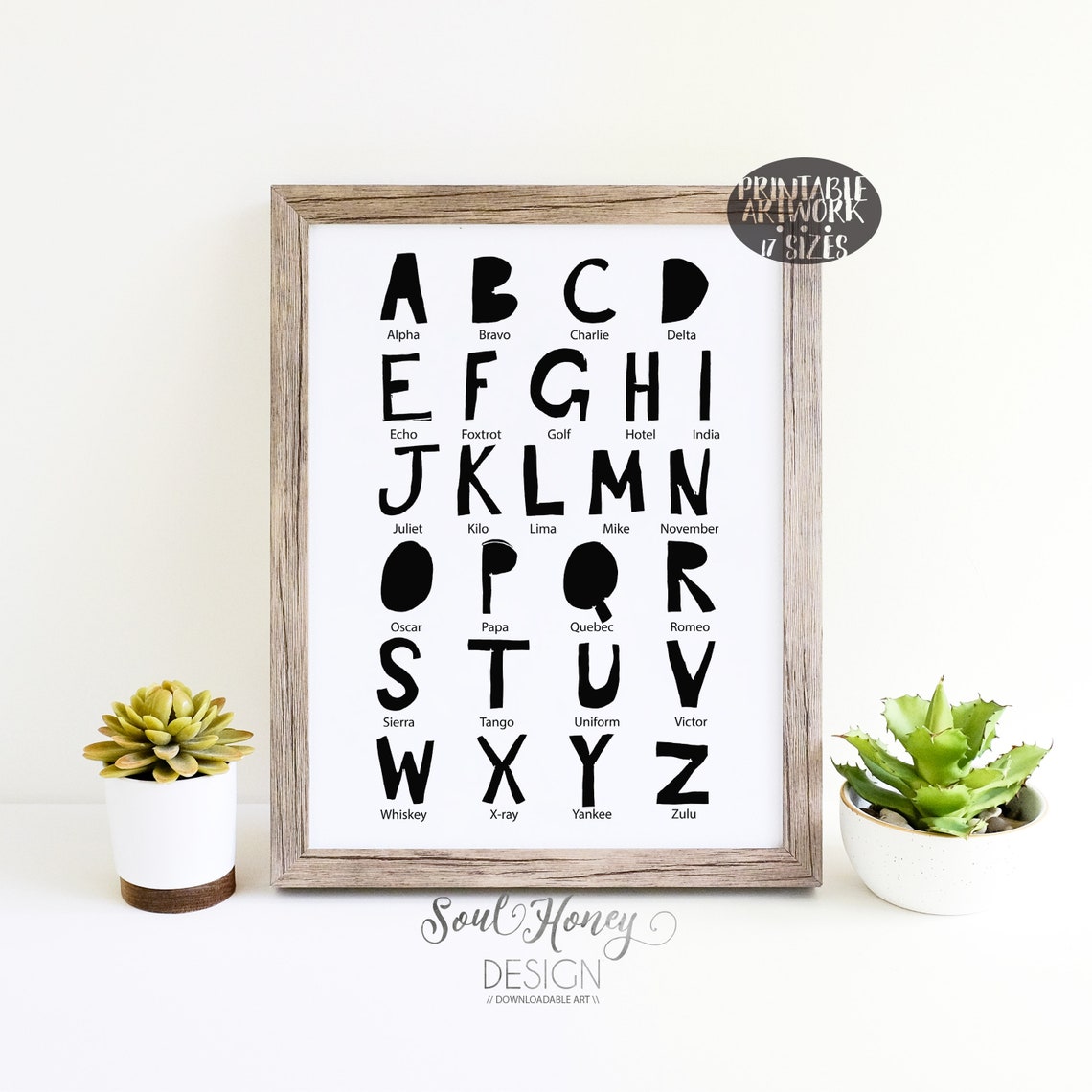 Alphabet Phonetic NATO Print ABC Wall Print Alphabet Sign | Etsy