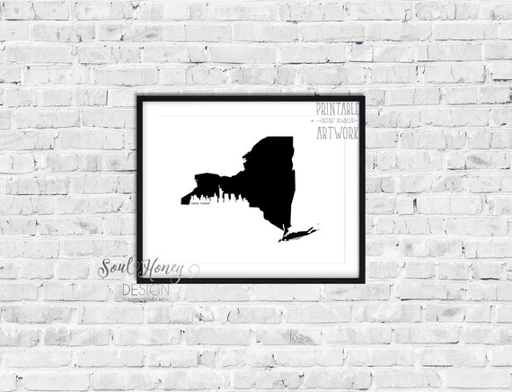 New York City Skyline Printable Wall Art Downloadable Prints | Etsy