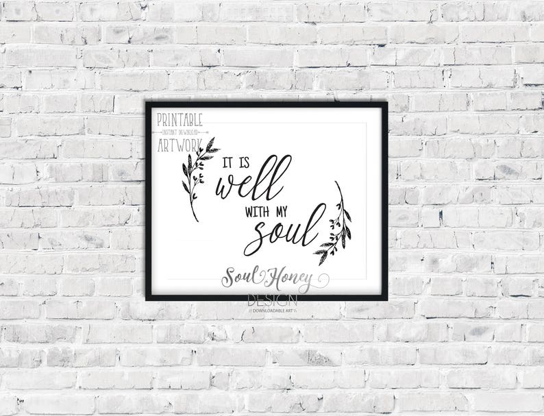 Downloadable Prints It is Well With My Soul Hymn Wall Art Etsy